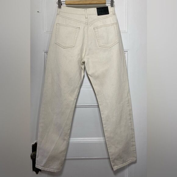 UNIF High Rise Straight Leg 5-Pocket Jeans in Ivory Neutral Size 26 - Picture 11 of 14